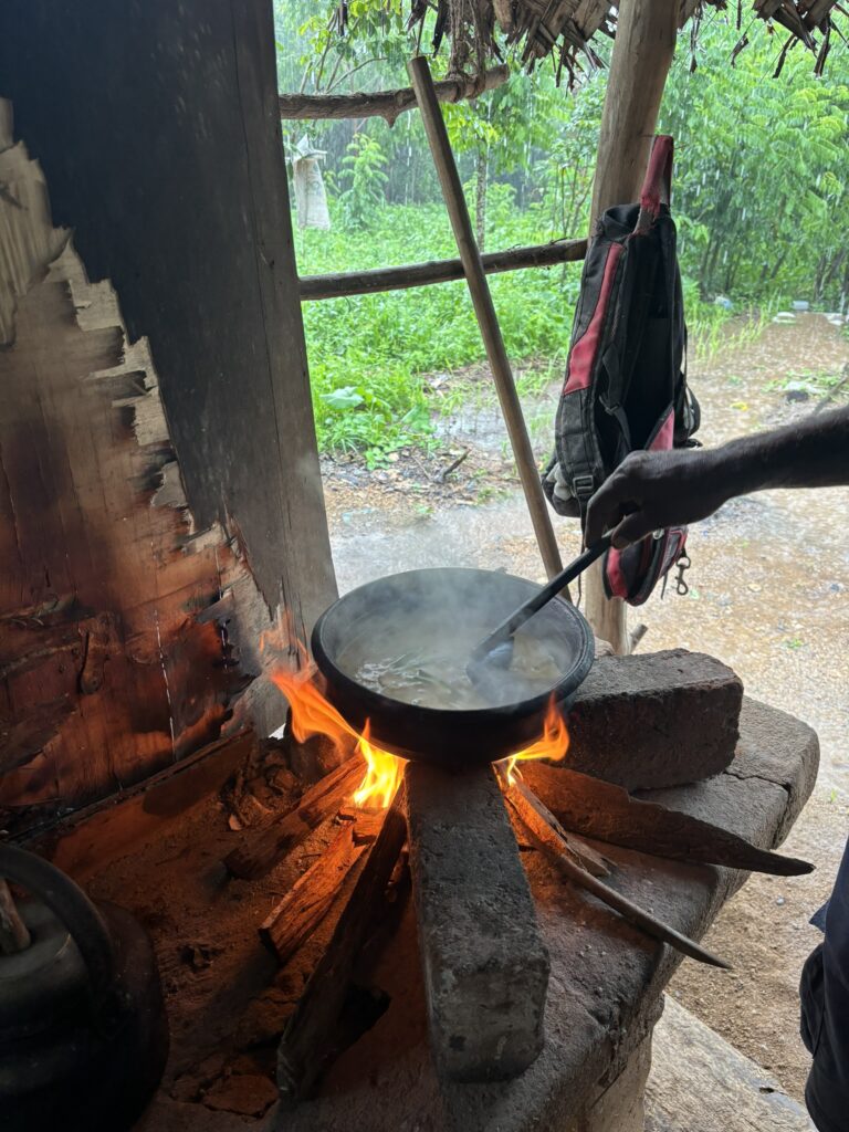 Cooking on a firewood stove